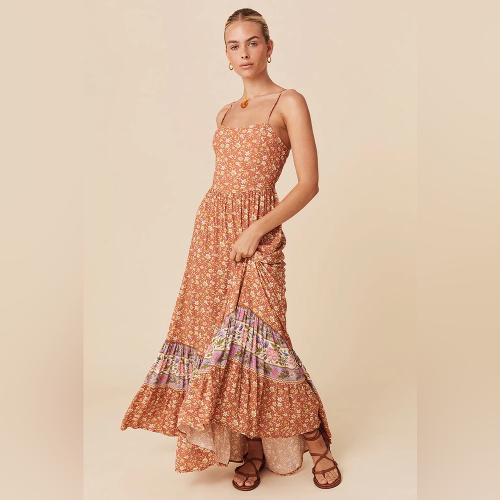 Spell Sienna Strappy Maxi Dress - Clay